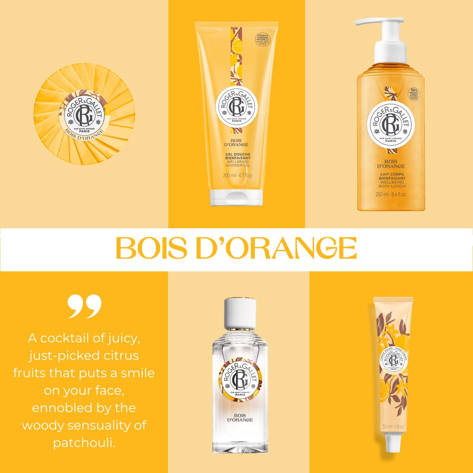 Roger & Gallet Bois d'Orange Scented Soap 100g - Perfumed Body Bar with Essential Oils - Luxury French Toiletries For Men and Women