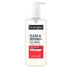 Neutrogena Clear & Defend+ Face Wash 200ml - Salicylic Acid, AHA/PHA - Purifying Facial Cleanser for Acne-Prone Skin