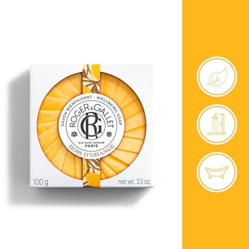 Roger & Gallet Bois d'Orange Scented Soap 100g - Perfumed Body Bar with Essential Oils - Luxury French Toiletries For Men and Women