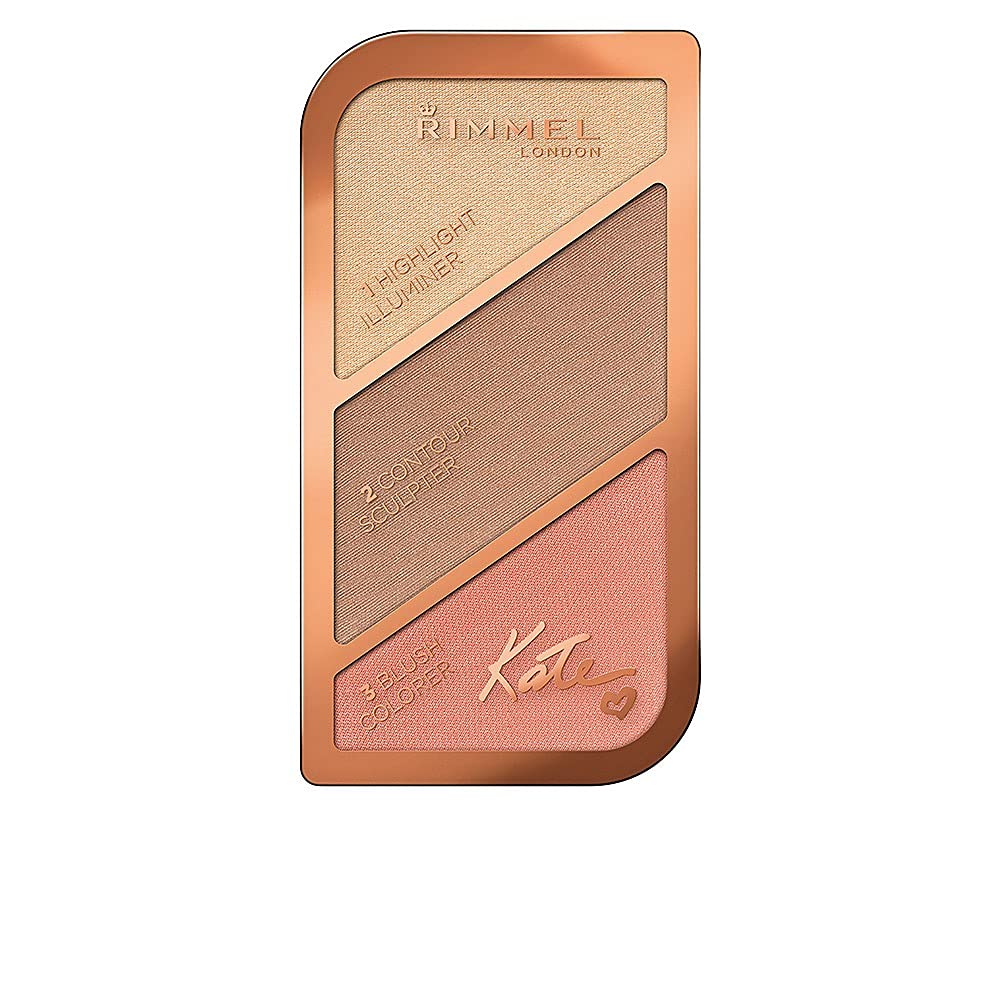 Rimmel London Sculpting Highlighter Palette - Coral Glow, 3-Tone, 18.5g Face Makeup Kit