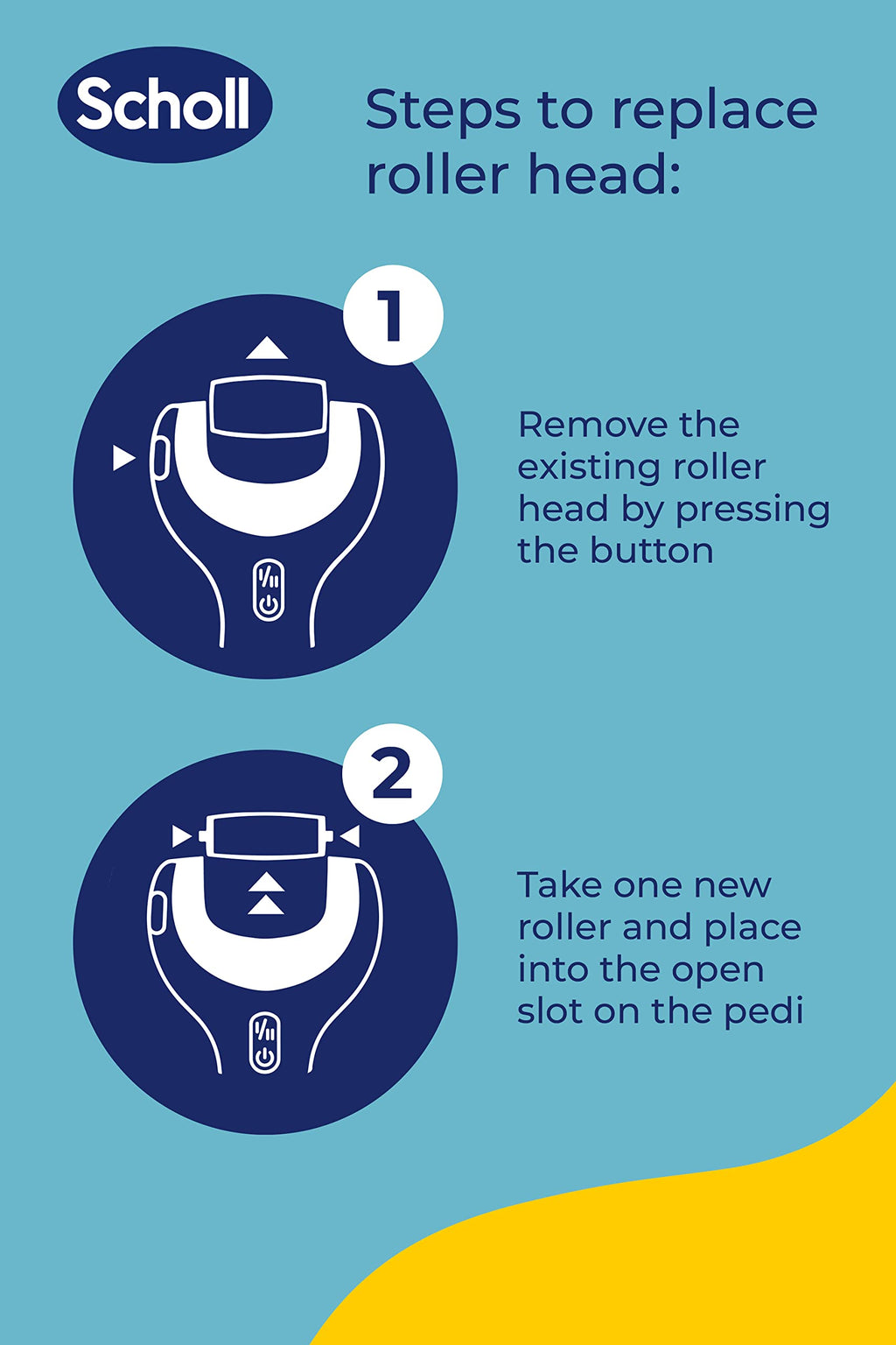 Scholl Expert Care 2-in-1 File & Smooth Foot File Refills - 2x Replacement Roller Heads for Pedicure - Damaged Box