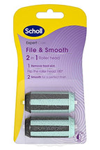 Scholl Expert Care 2-in-1 File & Smooth Foot File Refills - 2x Replacement Roller Heads for Pedicure - Damaged Box
