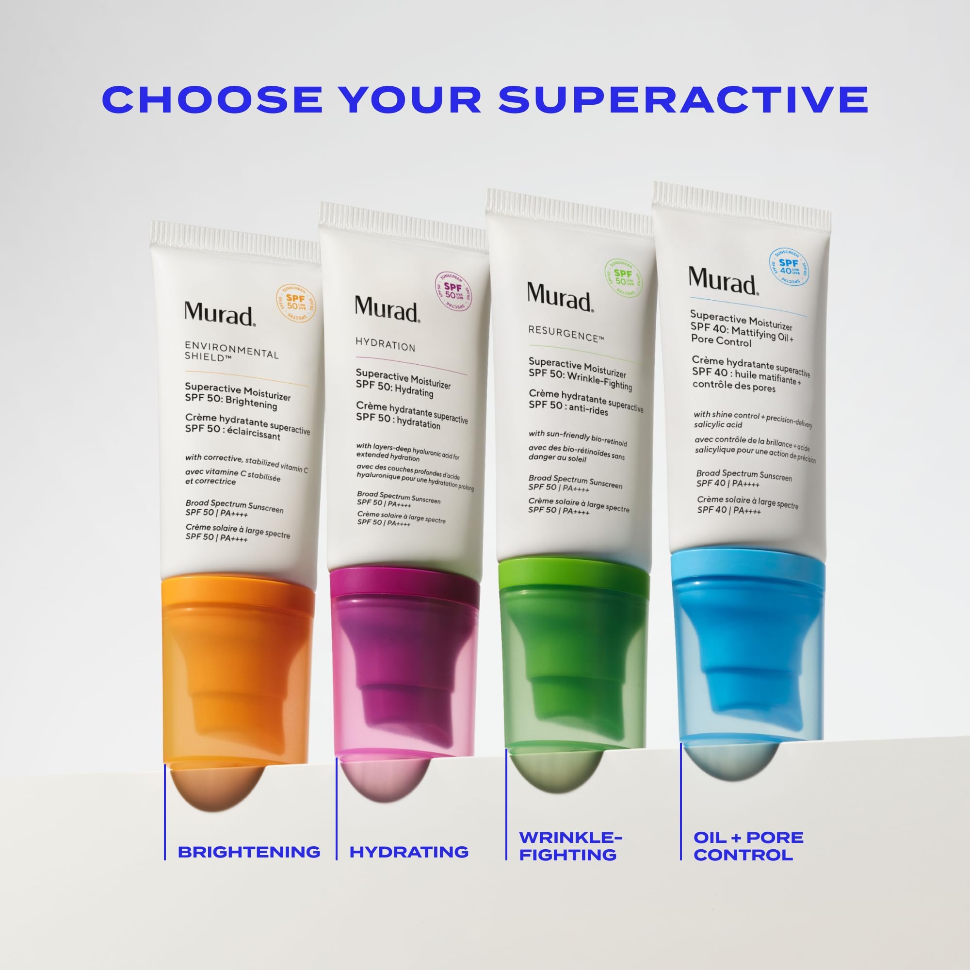Murad Superactive Mattifying Oil and Pore Control Moisturiser SPF 40, Shine Free Hydrating Facial Sunscreen Supercharged with Salicylic Acid To Smooth Texture and Minimise Look of Pores, 50ml - Damaged Box