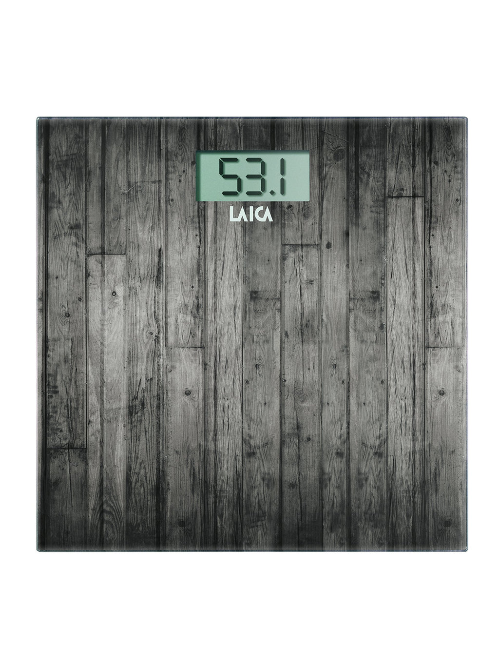 Laica Electronic Personal Scale - Square Wooden Design, LCD Display, 303mm, Health & Wellbeing - Damaged Box