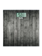 Laica Electronic Personal Scale - Square Wooden Design, LCD Display, 303mm, Health & Wellbeing - Damaged Box