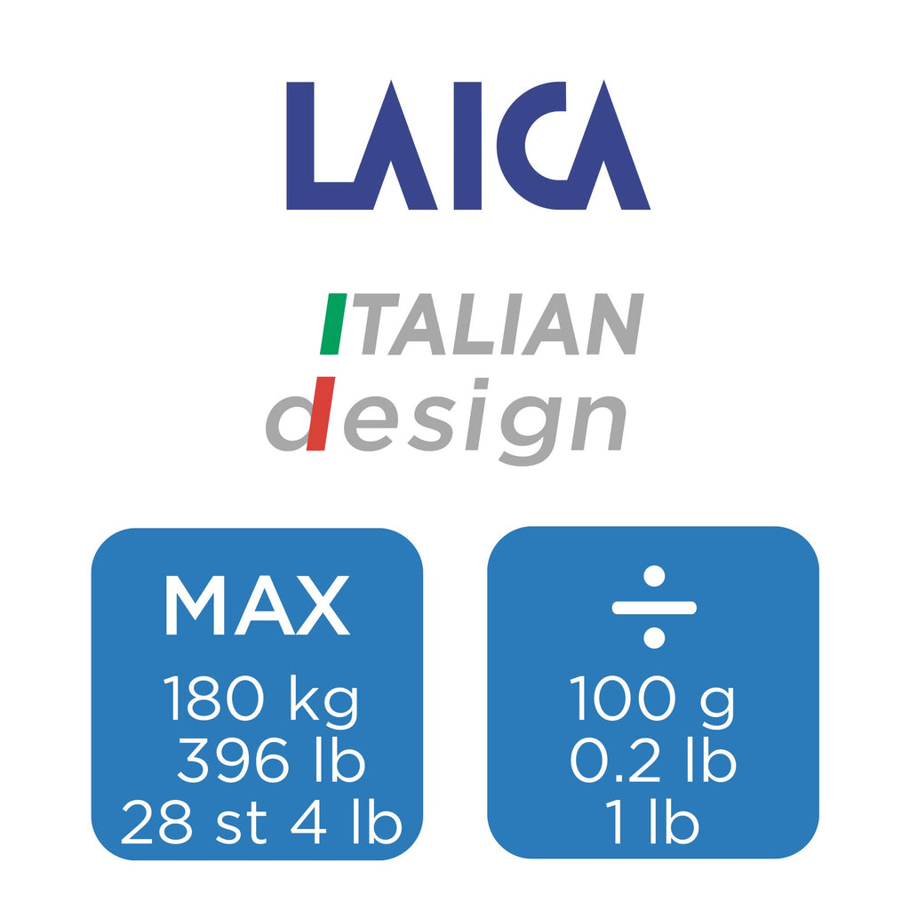 Laica Electronic Personal Scale - Square Wooden Design, LCD Display, 303mm, Health & Wellbeing - Damaged Box