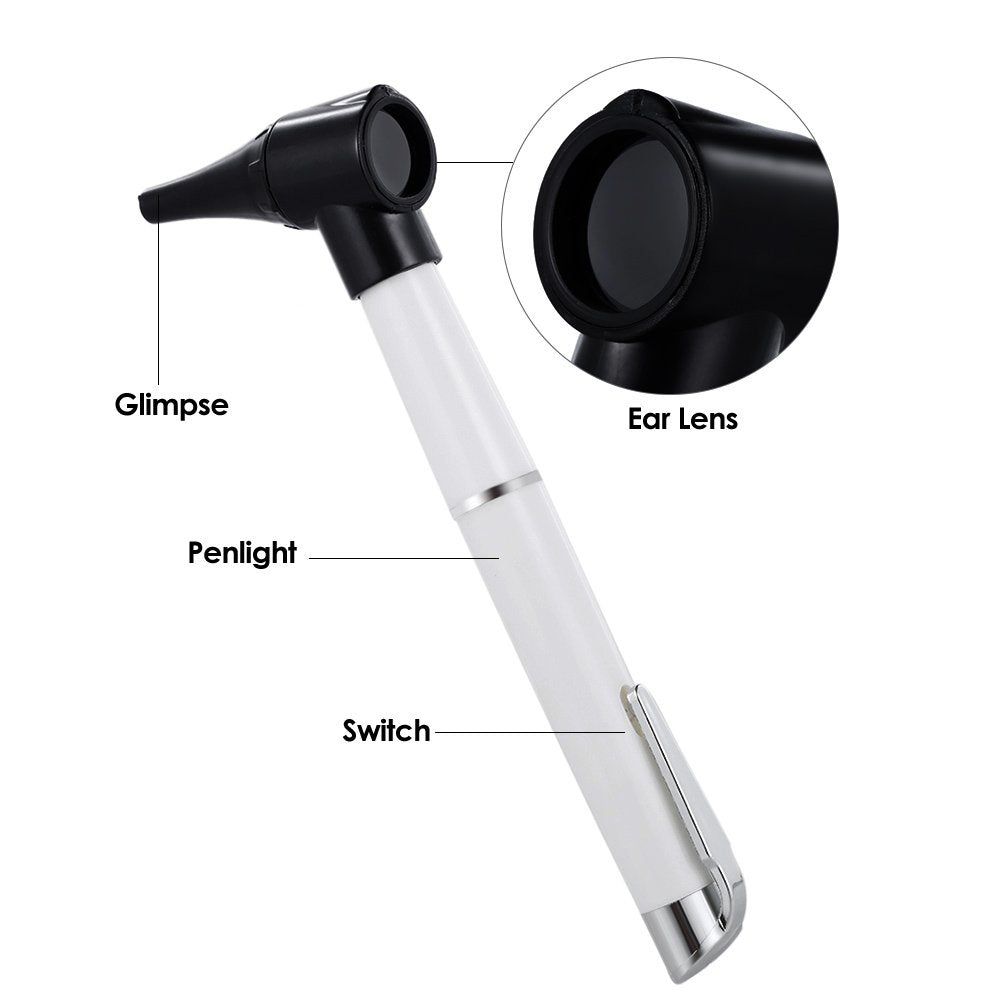Bysameyee Portable Otoscope - Handheld Ear Care Tool with 4 Tips for Doctors, Nurses, Students - Damaged Box