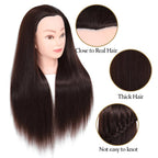 Hairdressing Training Head 26-28 Inch Synthetic Fibre Cosmetology Mannequin with Clamp for Braiding Styling - Damaged Box