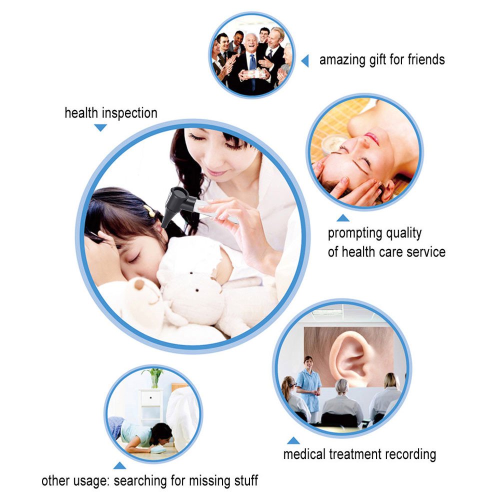 Bysameyee Portable Otoscope - Handheld Ear Care Tool with 4 Tips for Doctors, Nurses, Students - Damaged Box