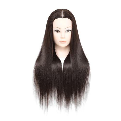 Hairdressing Training Head 26-28 Inch Synthetic Fibre Cosmetology Mannequin with Clamp for Braiding Styling - Damaged Box