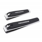 Tweezerman Nail Clipper Set - Stainless Steel Fingernail & Toenail Clippers - Straight & Curved Edge - 2 Pack - Damaged Box
