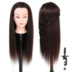 Hairdressing Training Head 26-28 Inch Synthetic Fibre Cosmetology Mannequin with Clamp for Braiding Styling - Damaged Box