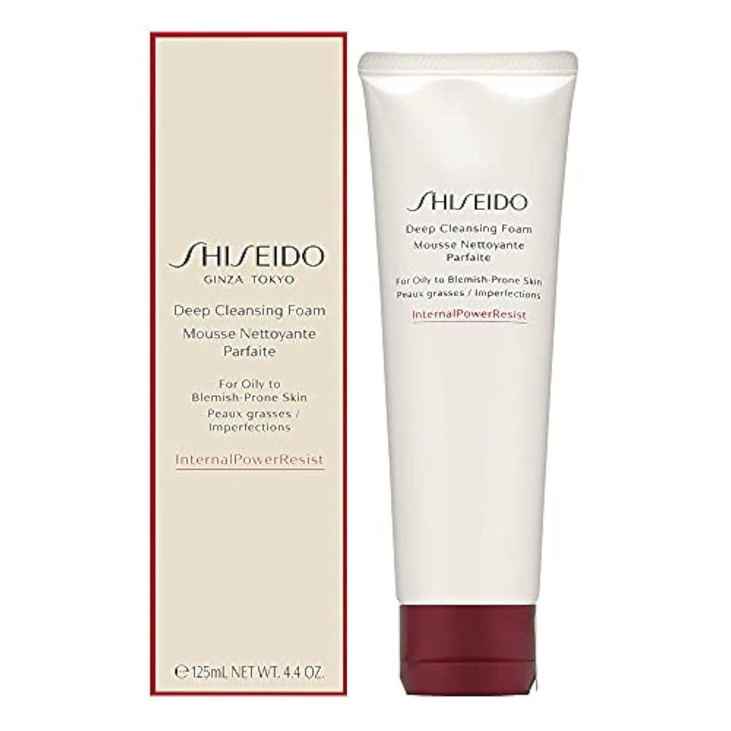 Shiseido InternalPowerResist Deep Cleansing Foam 125ml - Clarifying Face Wash for Oily and Blemish-Prone Skin - Japanese Skincare Cleanser - Damaged Box