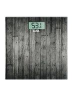 Laica Electronic Personal Scale - Square Wooden Design, LCD Display, 303mm, Health & Wellbeing - Damaged Box