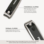 Tweezerman Nail Clipper Set - Stainless Steel Fingernail & Toenail Clippers - Straight & Curved Edge - 2 Pack - Damaged Box