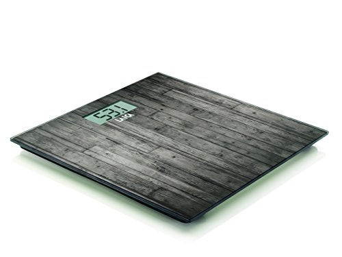 Laica Electronic Personal Scale - Square Wooden Design, LCD Display, 303mm, Health & Wellbeing - Damaged Box