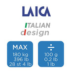 Laica Electronic Personal Scale - Square Wooden Design, LCD Display, 303mm, Health & Wellbeing - Damaged Box