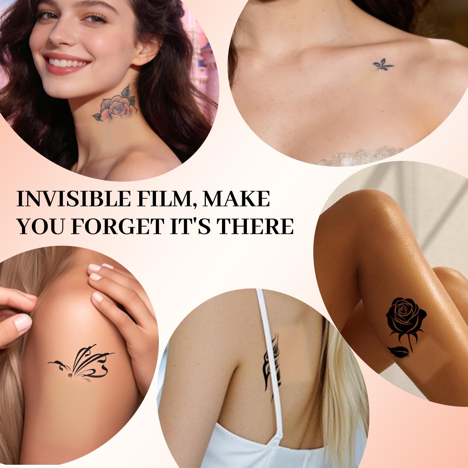Prreal Tattoo Cover Up Patch - 8 Pcs Waterproof Invisible Body Concealer Sticker - Light Skin Tone - Damaged Box