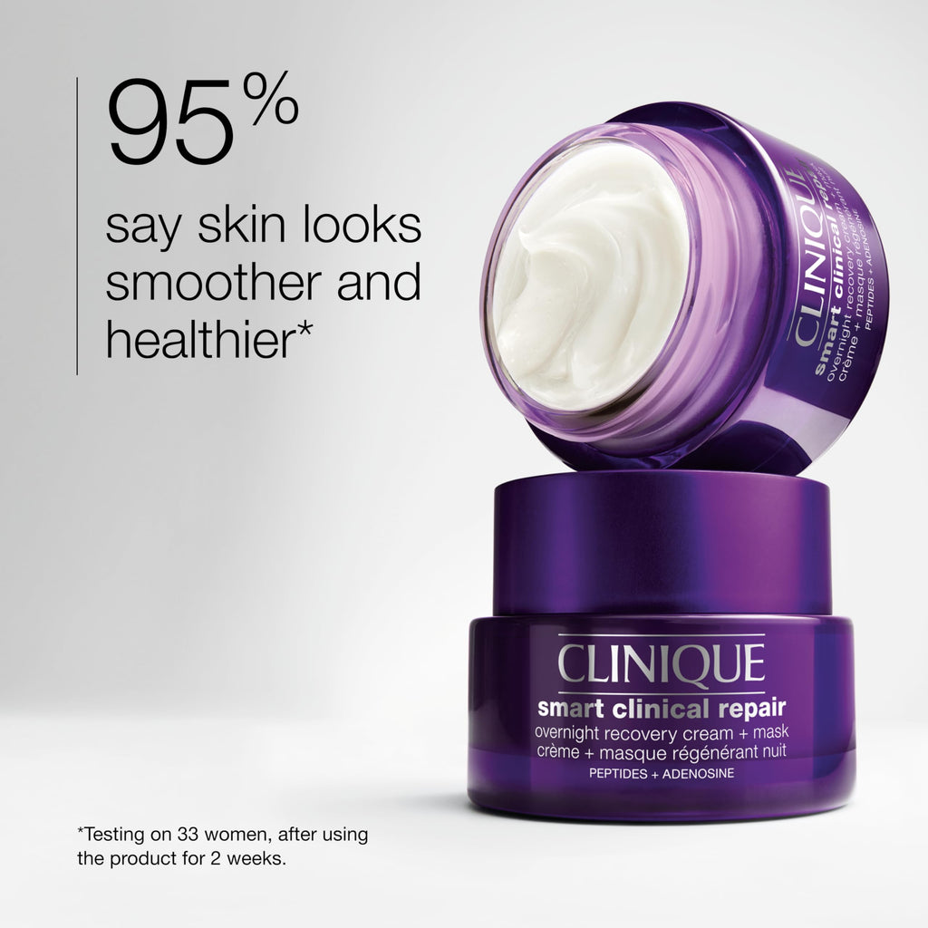 Clinique Smart Clinical Repair Overnight Recovery Cream + Mask With Adenosine, Peptides + 12% Hyaluronic Acid. Safe For Sensitive Skin. - Damaged Box