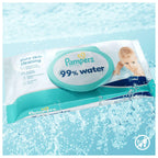 Pampers 99% Water Baby Wipes - Plastic Free, 18 Packs x 60 (1080 Wipes) - Light Lotion, Fragrance-Free - Damaged Box - BBE 07/2028