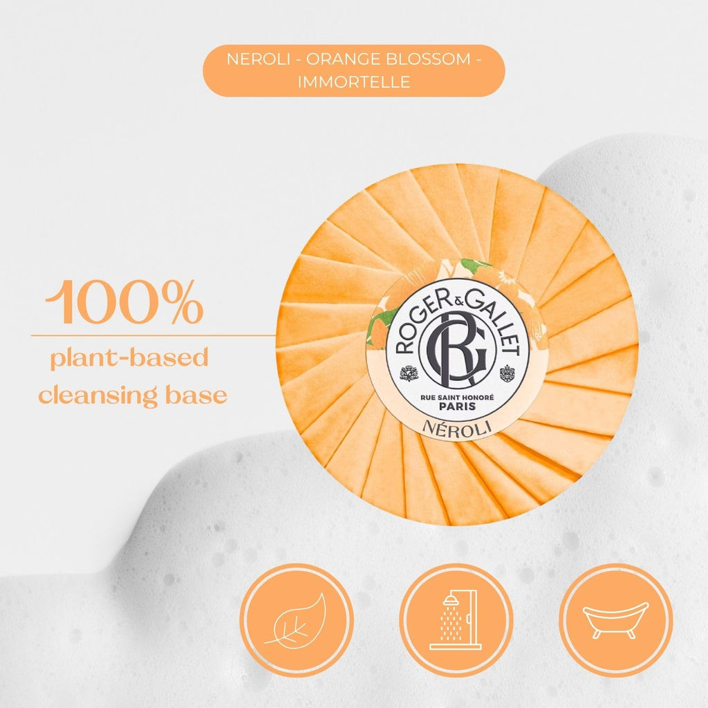 Roger & Gallet Néroli Soap 100g - Fragrant Bar Soap for Body & Hands