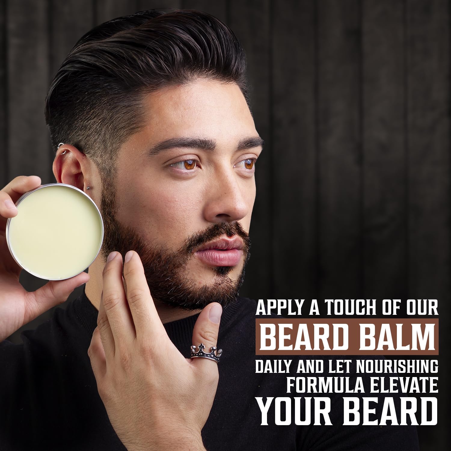 Viking Revolution Beard Balm Variety Pack 4 x 28g Sandalwood Pine Cedar Bay Rum Clary Sage Styling Wax and Softener Gift Set for Men