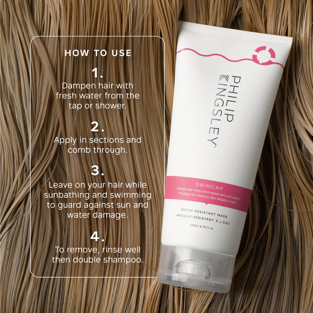 Philip Kingsley Swimcap Water Resistant Mask - Chlorine & UV Protection for Hair - 200ml Swim Hair Mask - Damaged Box