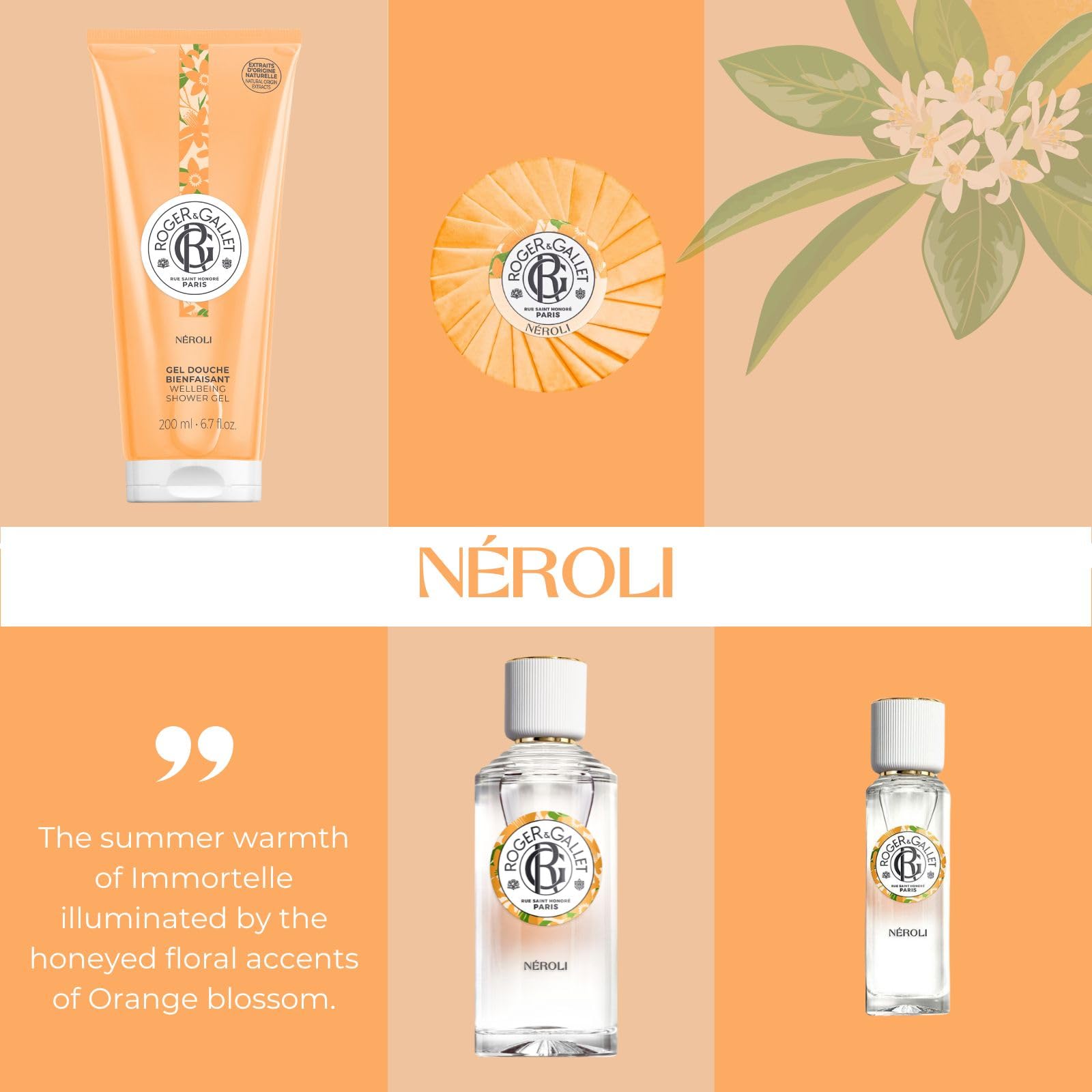 Roger & Gallet Néroli Soap 100g - Fragrant Bar Soap for Body & Hands