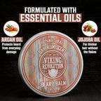 Viking Revolution Beard Balm Variety Pack 4 x 28g Sandalwood Pine Cedar Bay Rum Clary Sage Styling Wax and Softener Gift Set for Men