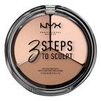 NYX Professional Makeup 3 Steps To Sculpt Face Sculpting Palette - Light - Contour, Highlight, Illuminate