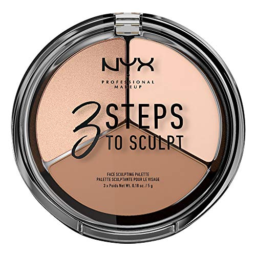 NYX Professional Makeup 3 Steps To Sculpt Face Sculpting Palette - Light - Contour, Highlight, Illuminate