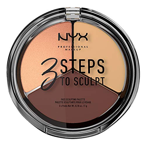 NYX Professional Makeup 3 Steps To Sculpt Face Sculpting Palette - Light - Contour, Highlight, Illuminate