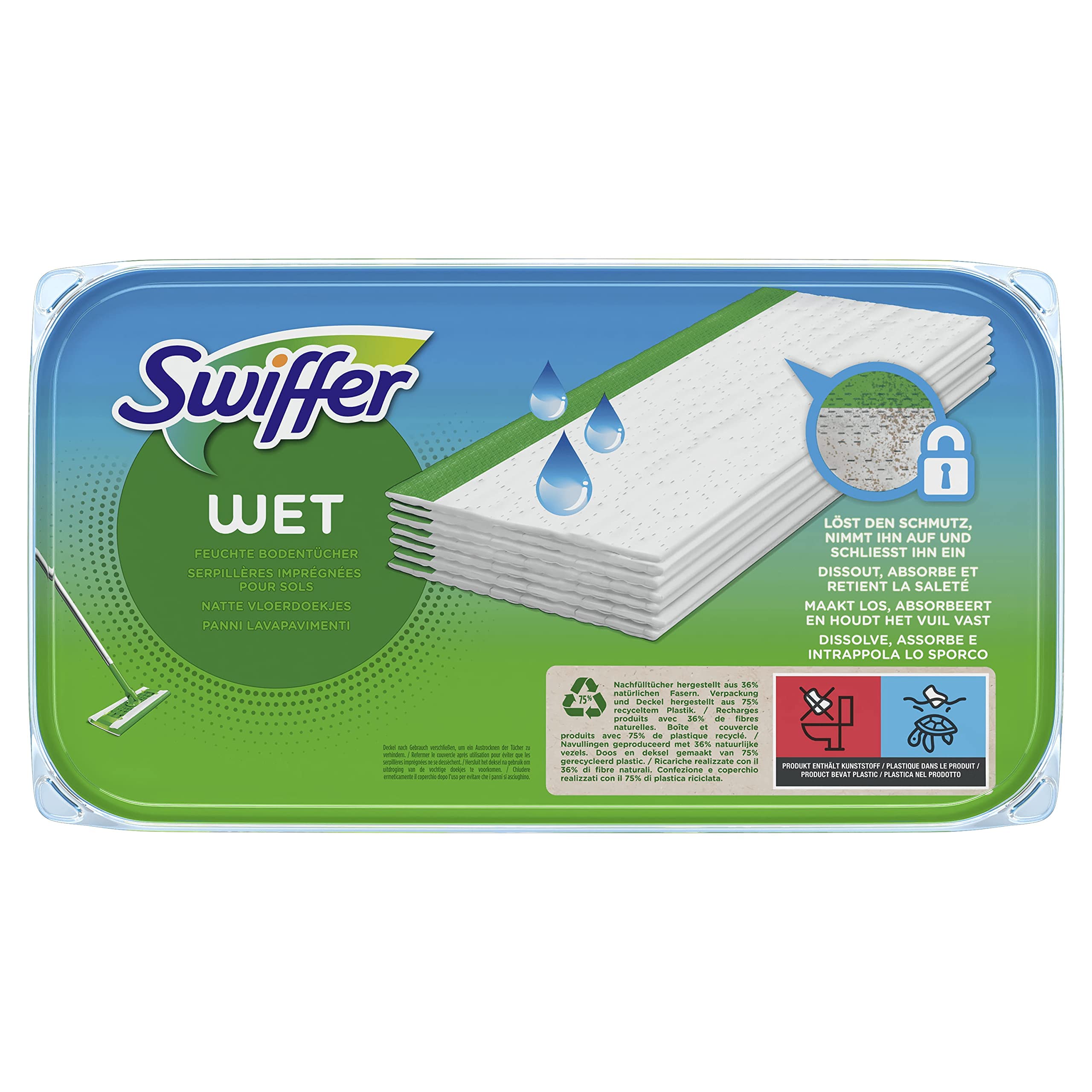 Swiffer WetJet Mop Cloths Refills - 24 Count Wet Mopping Pads for Floor Cleaner