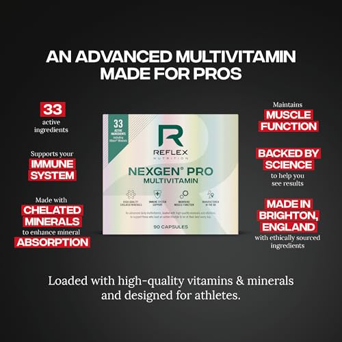 Reflex Nutrition Nexgen Pro Multivitamin & Mineral - 90 Capsules for Immune Support, Vitamin D Magnesium C Zinc - BBE 01/2028