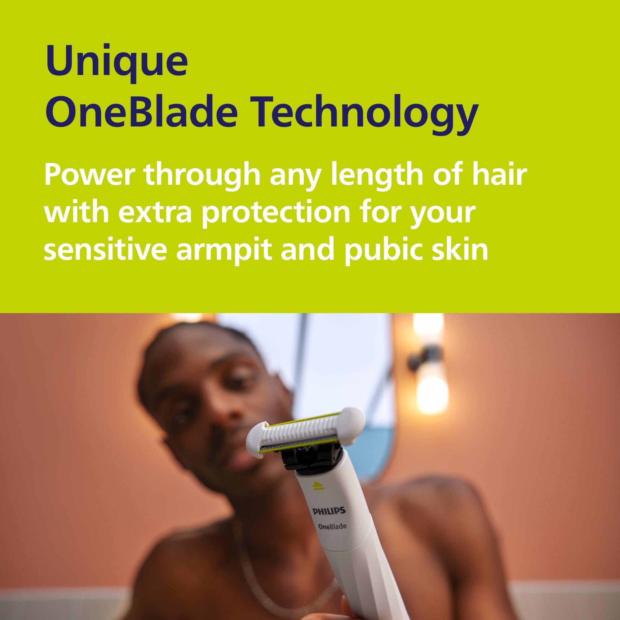 Philips OneBlade Intimate QP1924/30 Pubic Groomer - Trim & Shave, Extra Skin Protection, Close & Comfortable - Damaged Box