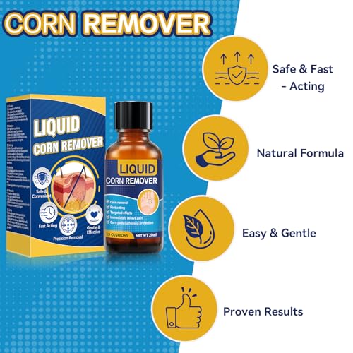 Extra Strength Liquid Corn Remover for Feet - Fast Acting 20ml 1-Pack - Damaged Box
