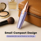 VOGCREST 2-in-1 Rechargeable Facial Hair Remover & Eyebrow Trimmer - Painless Face, Lip, Body Shaver with LED Light, Purple - Damaged Box