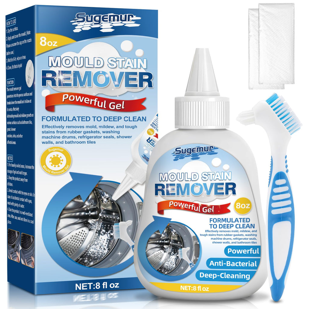Sugemur Mould Remover Extreme Gel - 8 fl oz - Large Capacity for Washing Machine Seals, Grout, Shower, Caulk, Rubber Gaskets - Damaged Box
