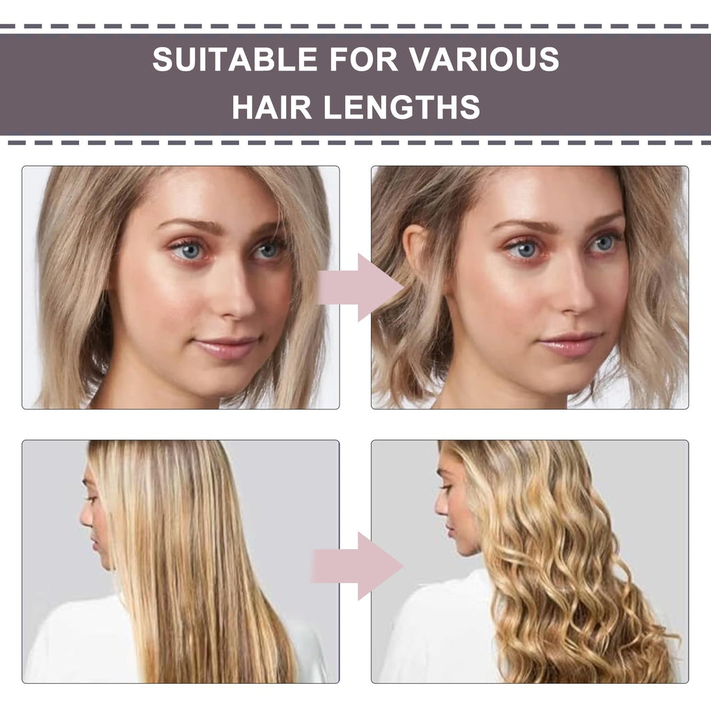 French Wave Curling Iron Crimper 32mm - Double Barrel Hair Waver Wand - Pink Deep Crimpers for Mermaid Beach Hair - Like New
