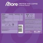 More Protein Iced Coffee S'Mores 500g - 20 Servings Protein Powder with Instant Coffee - Low Sugar & Fat - BBE 01/2027
