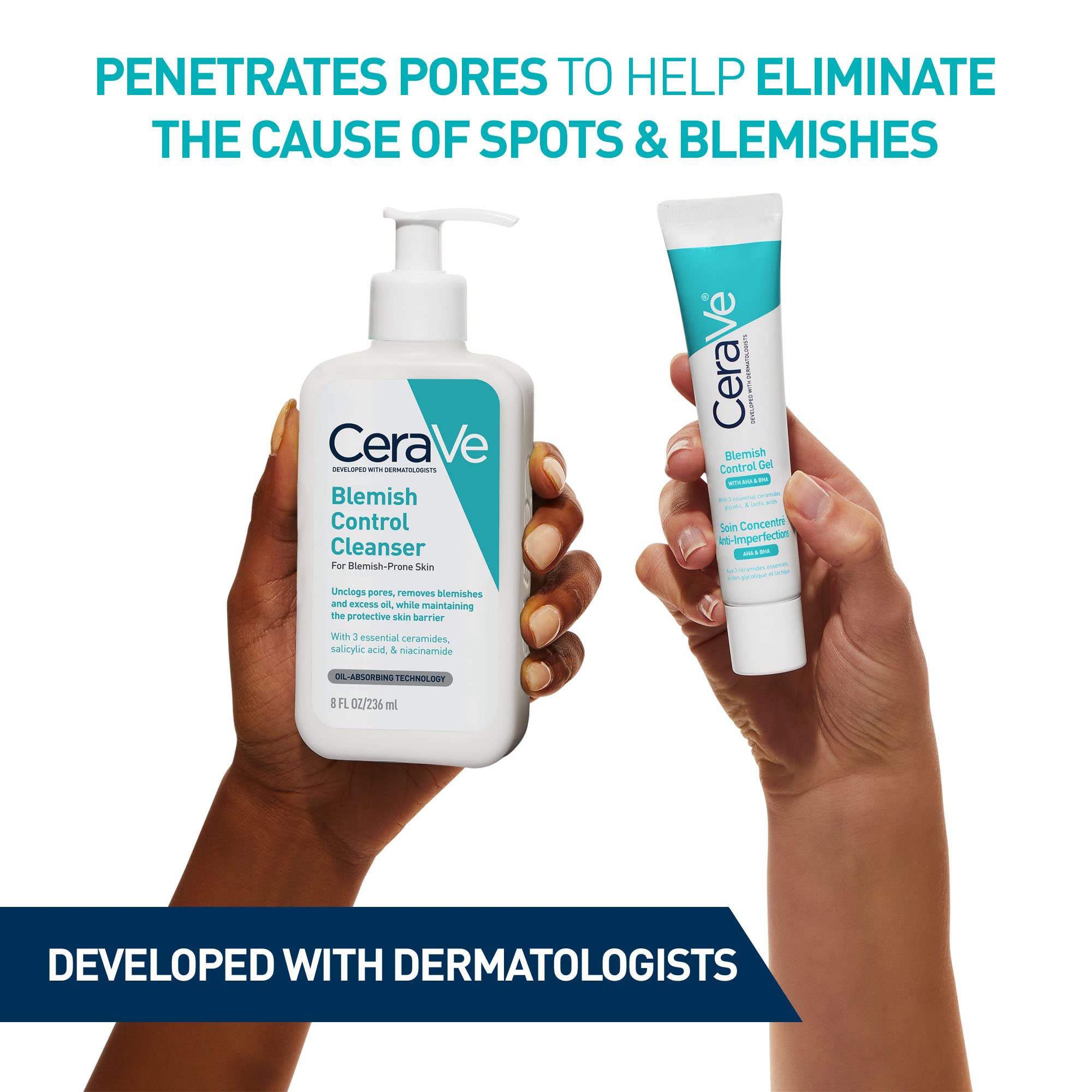 CeraVe Blemish Control Gel Moisturiser With 2% Salicylic Acid, Niacinamide, & 3 Essential Ceramides, Blemish-Prone Skin, Dermatologist Developed, 40ml - Damaged Box