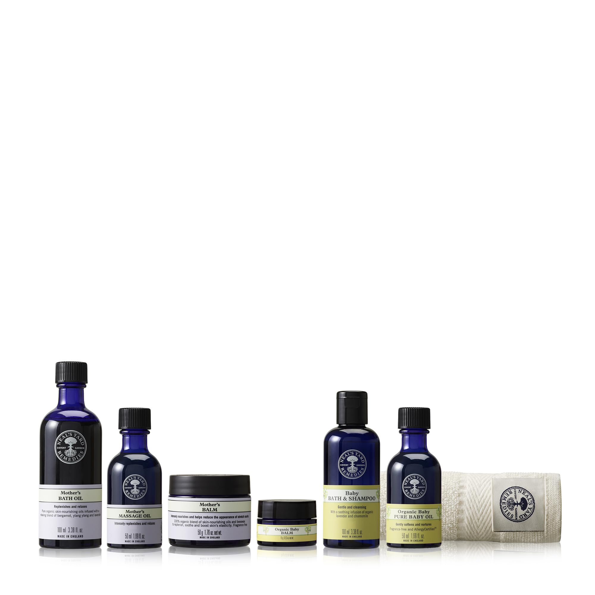 Neal's Yard Remedies Mother and Baby Collection Gift Set for New Mums 7 Piece Organic Skincare Kit for Delicate Skin Baby Shower Present - Damaged Box