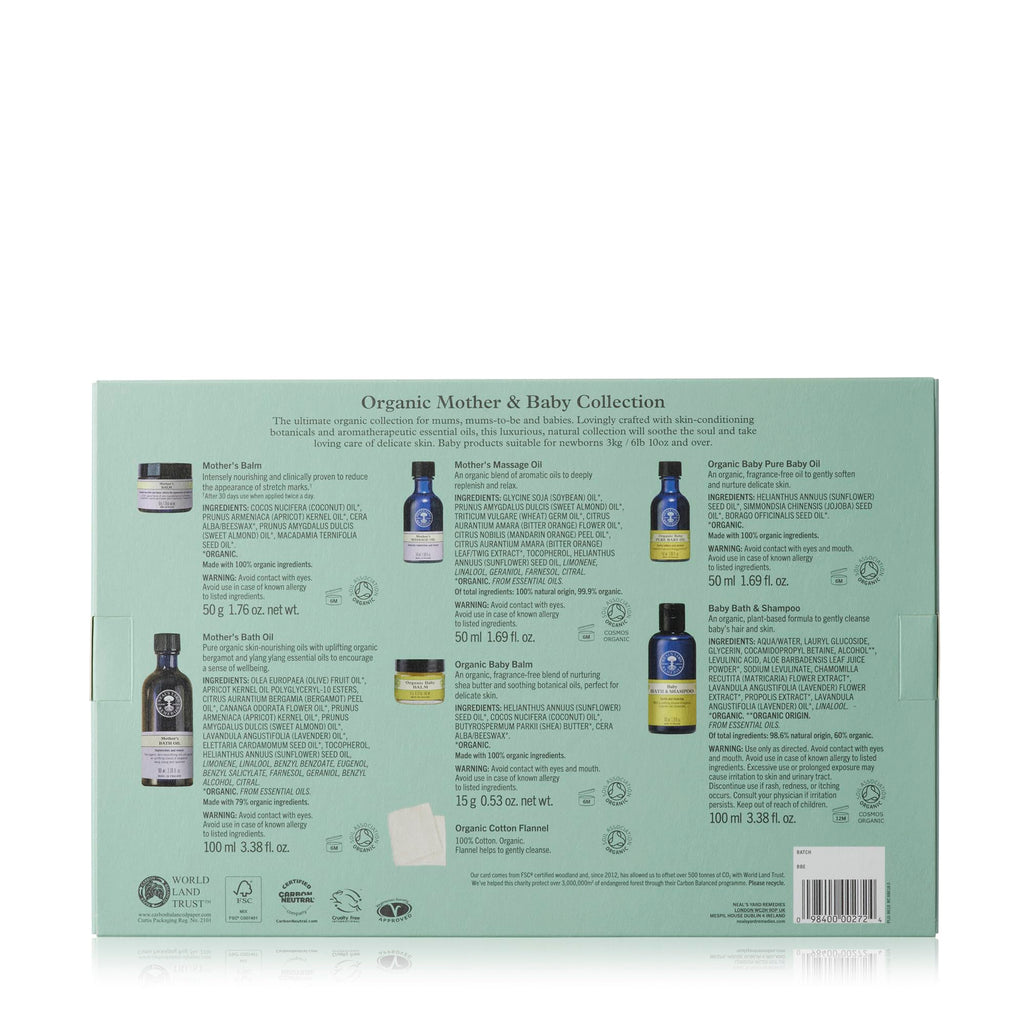 Neal's Yard Remedies Mother and Baby Collection Gift Set for New Mums 7 Piece Organic Skincare Kit for Delicate Skin Baby Shower Present - Damaged Box