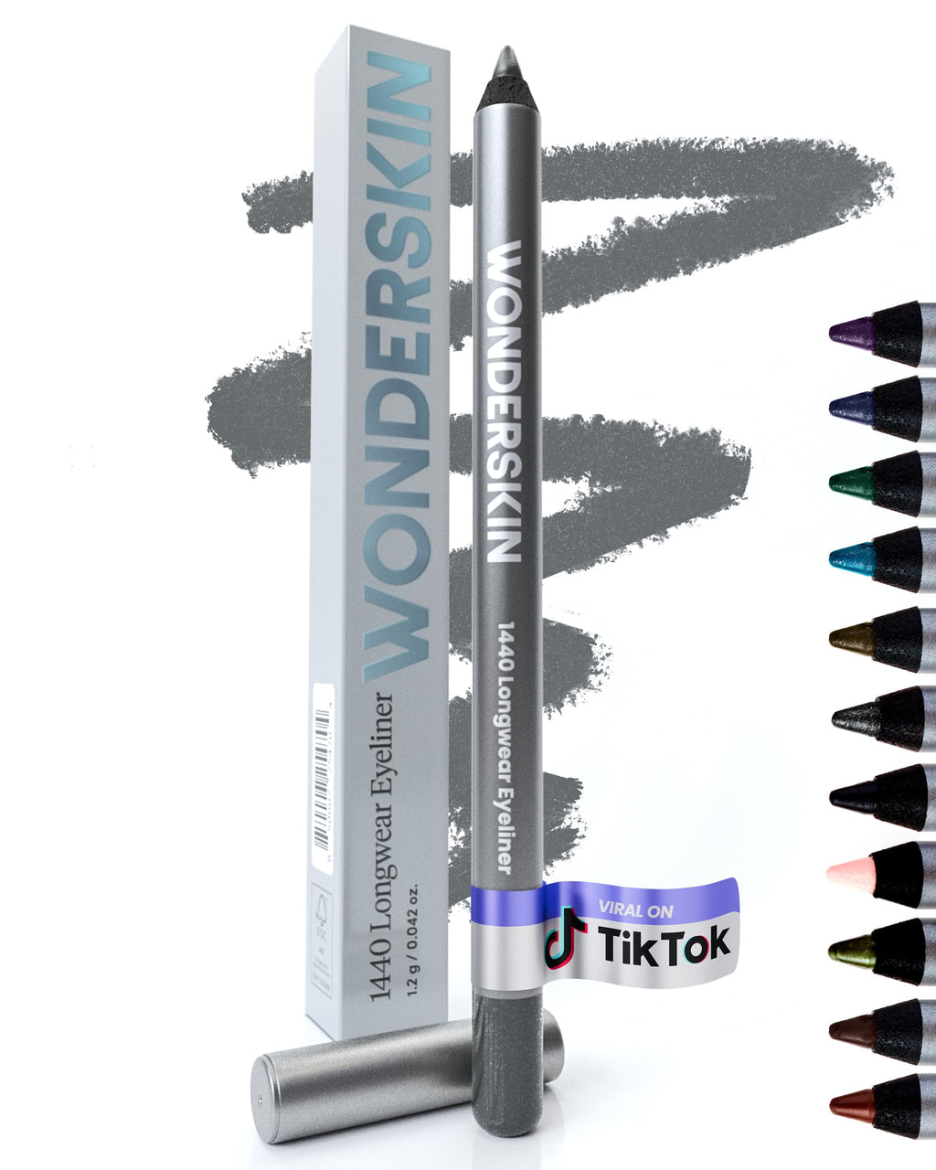Wonderskin 1440 Longwear Eyeliner Pencil - Waterproof, Sharpenable, Smudge-Proof, Blueberry Blue Purple - Damaged Box