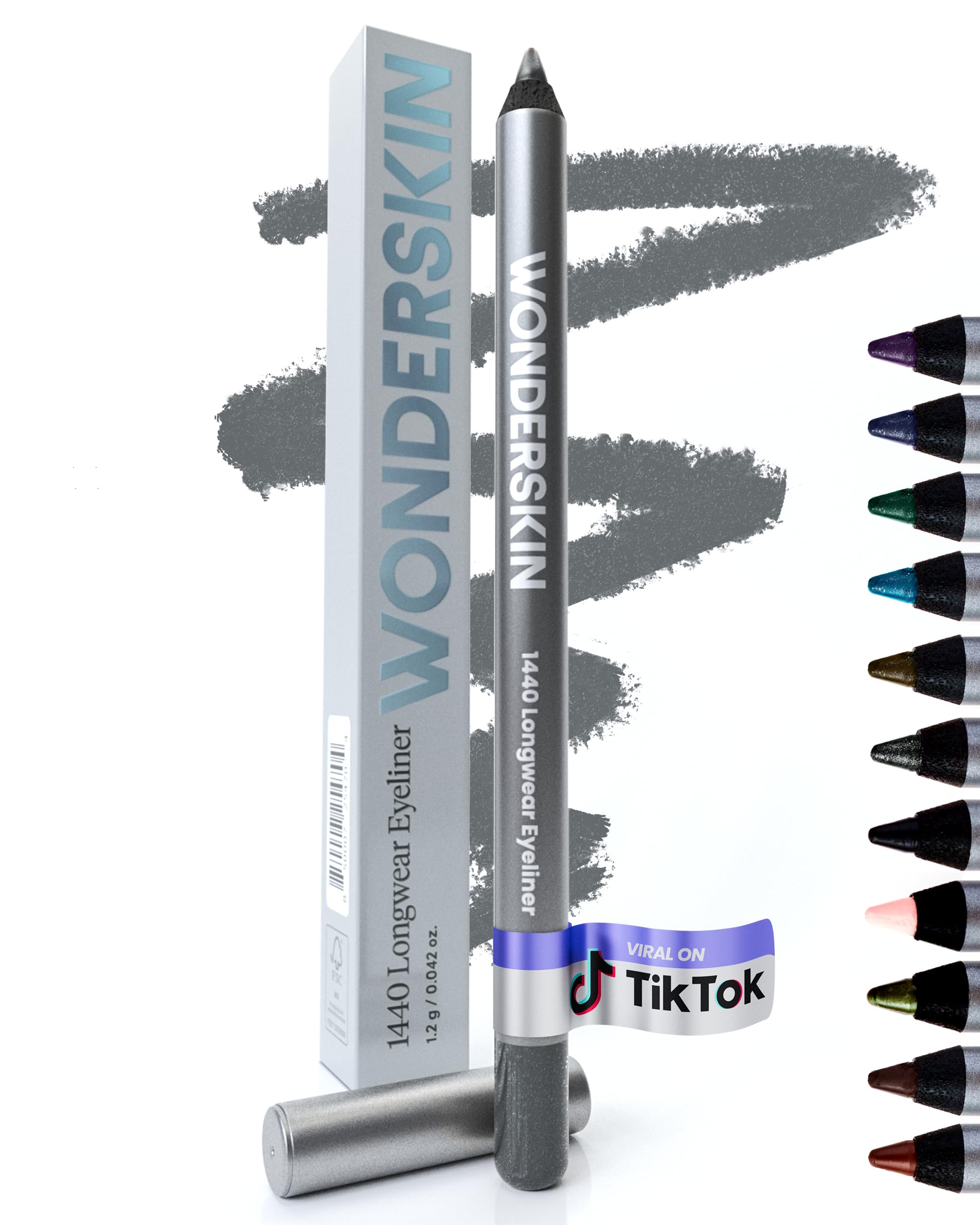 Wonderskin 1440 Longwear Eyeliner Pencil - Waterproof, Sharpenable, Smudge-Proof, Blueberry Blue Purple - Damaged Box