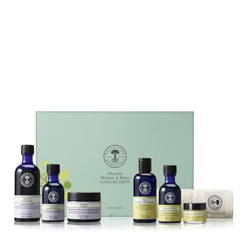 Neal's Yard Remedies Mother and Baby Collection Gift Set for New Mums 7 Piece Organic Skincare Kit for Delicate Skin Baby Shower Present - Damaged Box