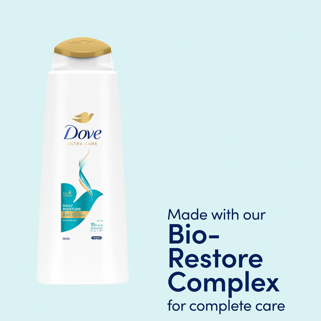 Dove Nutritive Solutions Daily Moisture 2-in-1 Shampoo & Conditioner 400ml for Dry Damaged Hair - Damaged Box