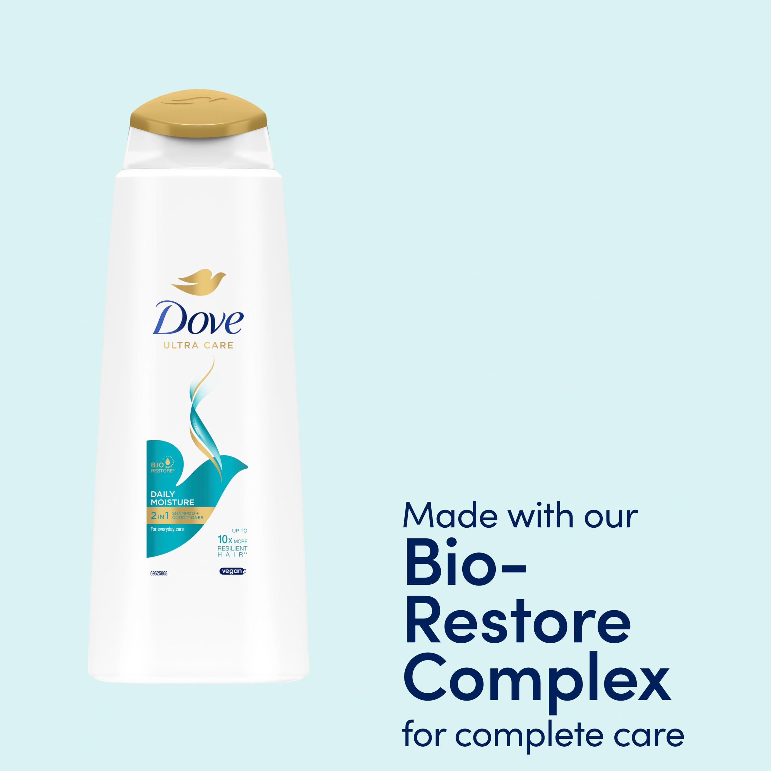 Dove Nutritive Solutions Daily Moisture 2-in-1 Shampoo & Conditioner 400ml for Dry Damaged Hair - Damaged Box
