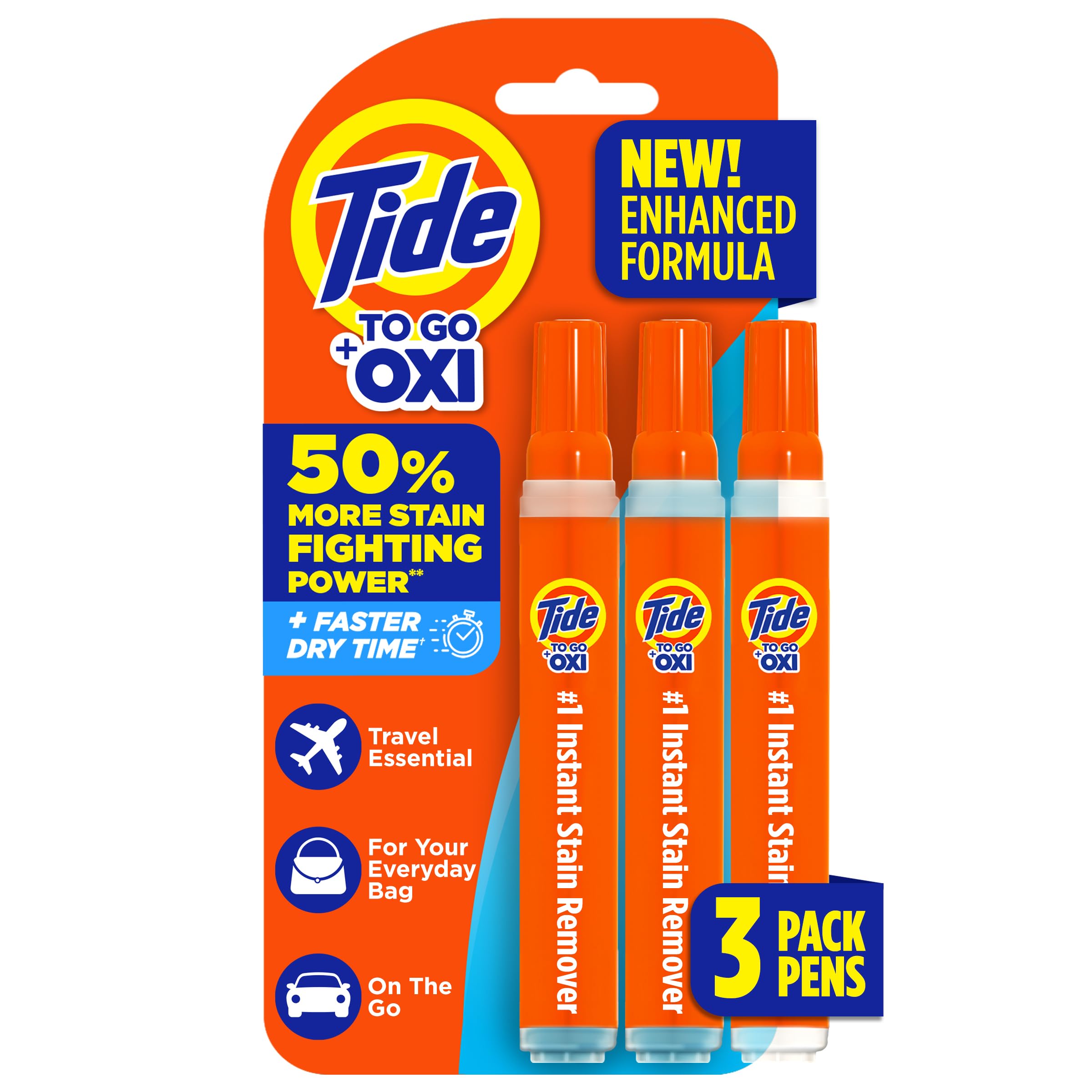 Tide To Go Instant Stain Remover Pen - Travel & Pocket Size - 3 Count Laundry Spot Cleaner - Very Good
