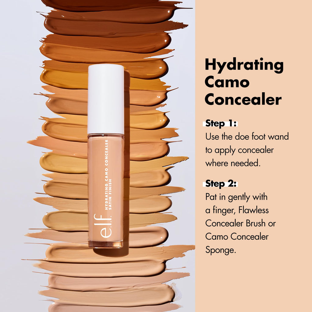 e.l.f. Hydrating Camo Concealer - Fair Warm - Satin Finish - 0.203 Fl Oz (6mL) - Conceals, Corrects, Highlights